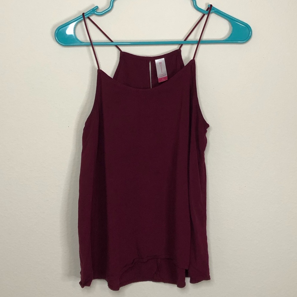 No Boundaries Size Medium 7-9 Burgundy Red Sleeveless Flowy Tank Top Summer Trip